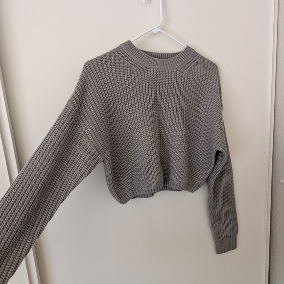 Elodie Womens 8 Gray Sweater NWT Minimalist Neutral Indie Boho Cottage Basic - Picture 4 of 7